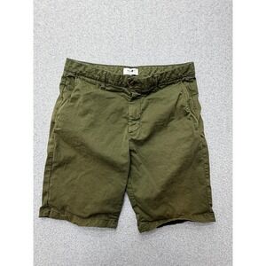 NN07 Crown Shorts Mens 30 Green Chino Stretch 10 Inseam Casual Cotton Summer